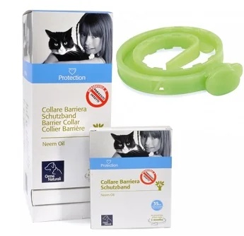 Collier de protection CAMON à l'huile de neem pour chats, 35 cm, contre les parasites et les insectes