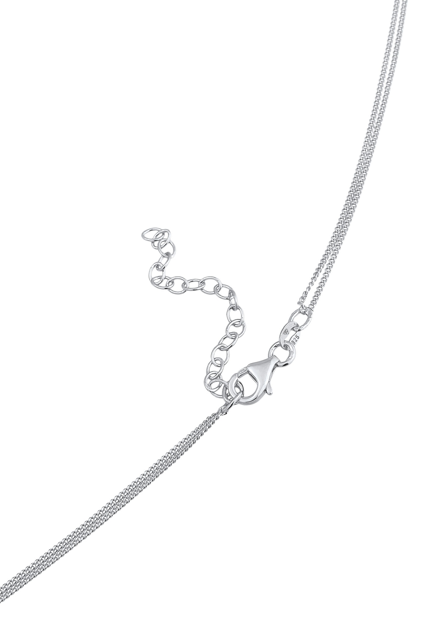 Elli Femmes Pendentif Plaque Ronde Layer Brossé en Argent massif 925
