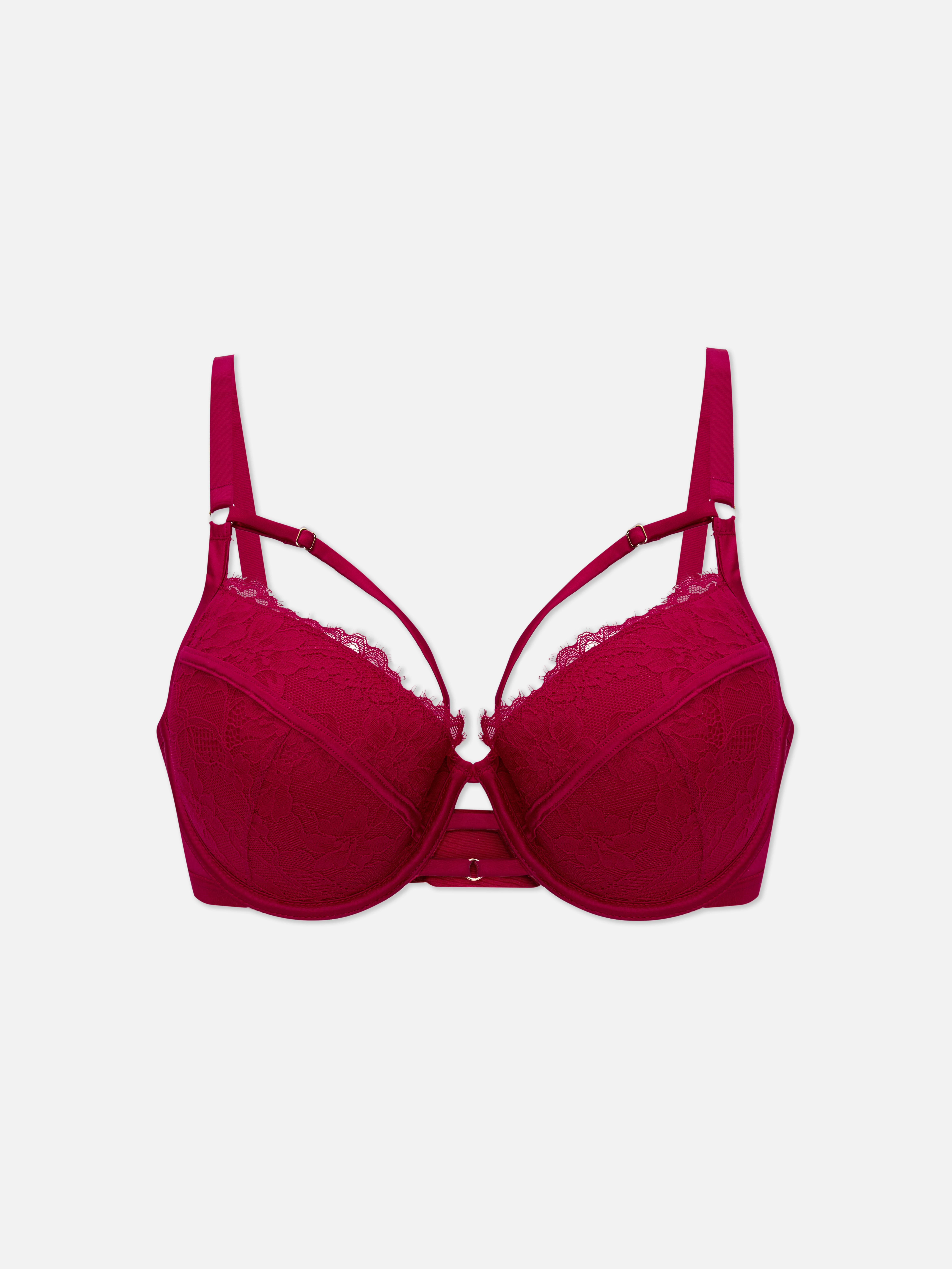 Reggiseno imbottito in pizzo, coppa DH. Questo elegante reggiseno imbottito in pizzo con spalline sopra la coppa dona sicurezza.