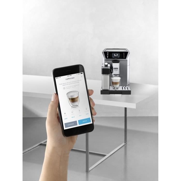 Cafetera espresso DELONGHI 0132217051 PrimaDonna Class con molinillo - Depósito de agua de 2 L - Prepara 2 tazas simultáneamente - Tolva de granos de 400 g - Metal y negro