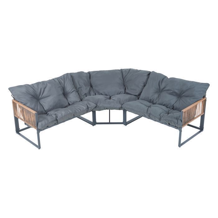 Muebles de jardín de ratán gris oscuro Karg