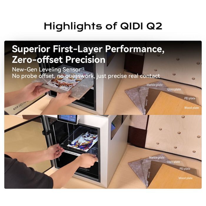 QIDI Q2C 3D Printer - Speed 600 mm/s - All-Metal Print Head 370°C - Print Volume 27 × 270 × 256 mm - CoreXY System