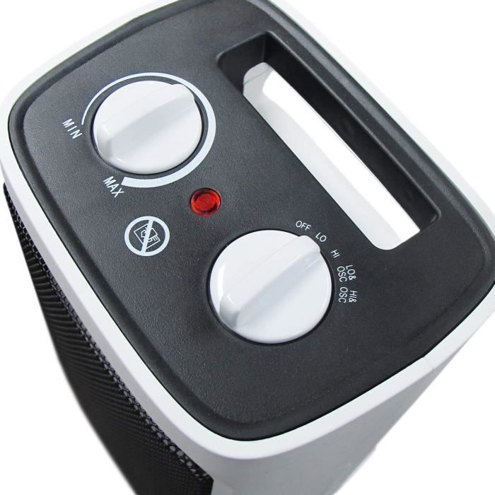 Mini calefactor cerámico de 2000 W - Pro Breeze - Oscilación automática y 2 ajustes de temperatura