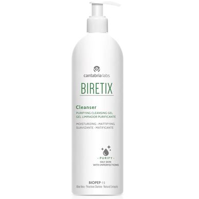 Biretix Cleanser Purifying Cleansing Gel Fuktighetsgivende ansiktsrens for fet hud med aloe vera 400 ml