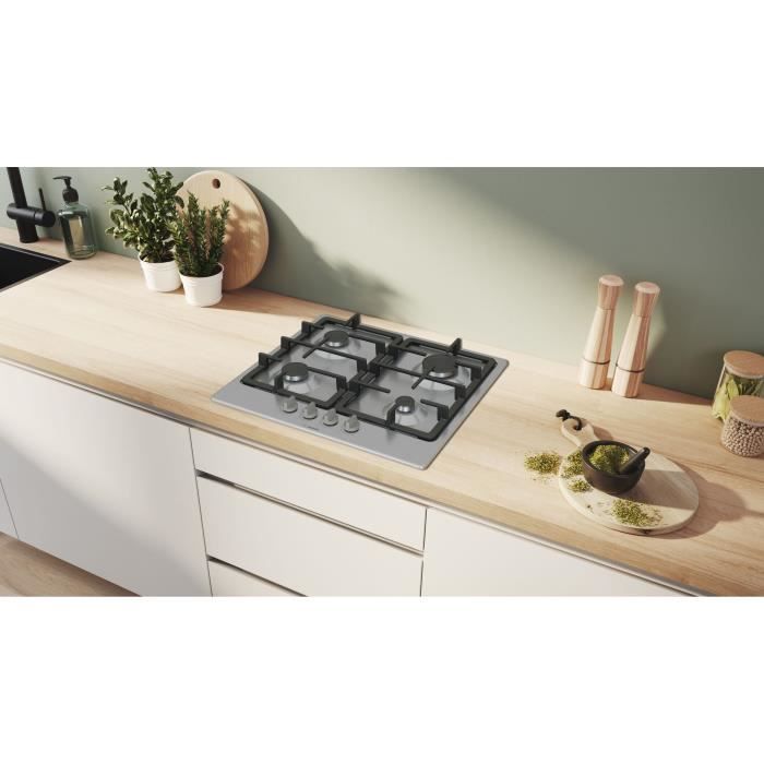 Gaskochfeld – BOSCH Serie 4 – 4 Brenner – 52 x 58,2 x 4,5 cm – PGP6B5K90 – Edelstahl