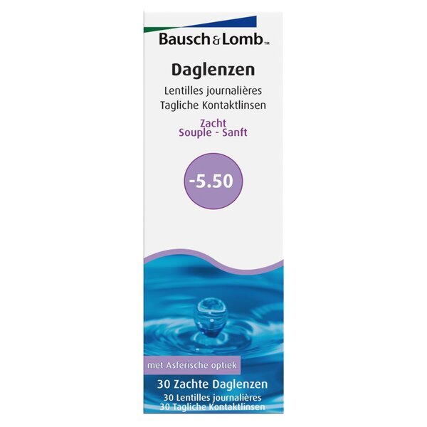 Bausch + Lomb -5.50 mīkstās ikdienas kontaktlēcas<br>Medicīnas ierīce - 30 gab.