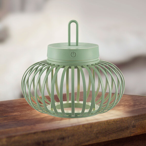 Korga LED battery-powered table and floor lamp, green, ⌀ 25 cm