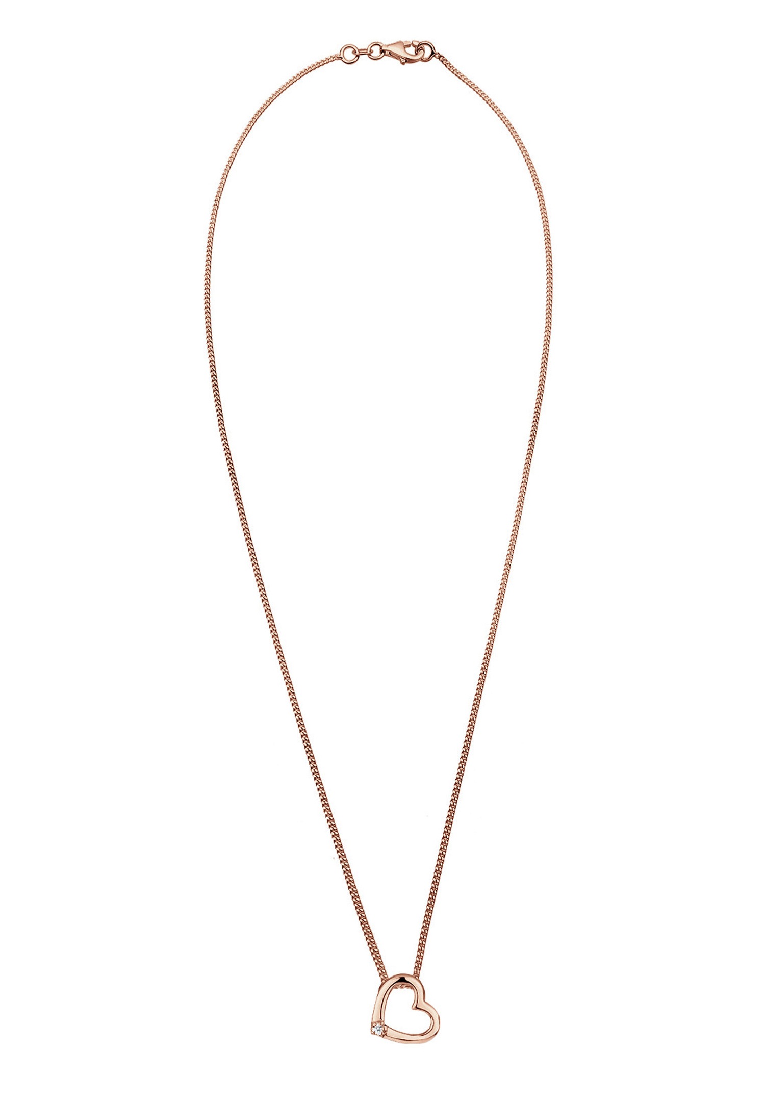 Elli DIAMONDS Femmes Pendentif Coeur Amour Délicat avec Diamant (0.015 ct.) en Argent Sterling 925