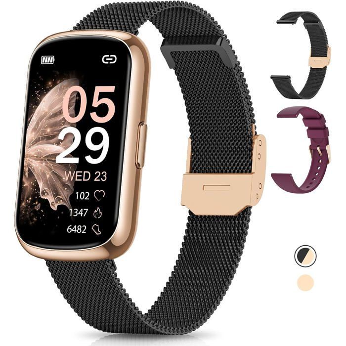 Smartwatch für Damen, 1,47 Zoll Fitness-Tracker, 24-Stunden-Sport-Tracking, 24-Stunden-Herzfrequenzmessung, SpO2-Schlafüberwachung, IP68 wasserdicht