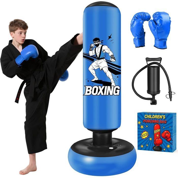 Sacco da boxe gonfiabile per bambini da 168 cm con guantoni da boxe - Regalo perfetto per bambini e bambine