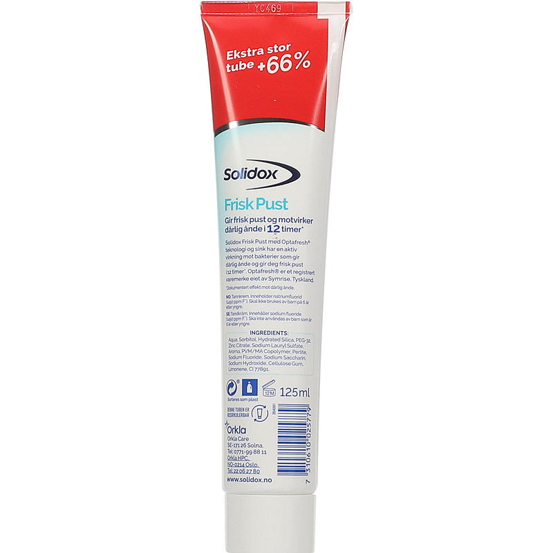Solidox Zahnpasta 125 ml Frischer Atem Solidox