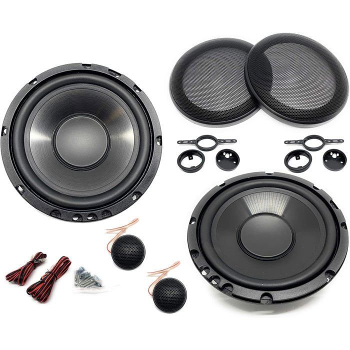 Altavoces coaxiales para coche - SVATV - 16,5 cm - 120 vatios - Negro - Bluetooth - Tweeter - Polipropileno y aluminio