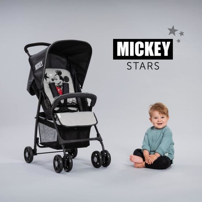 HAUCK - Passeggino - SPORT - Pieghevole e reclinabile - Cappottina parasole - 4 ruote - Topolino e stelle