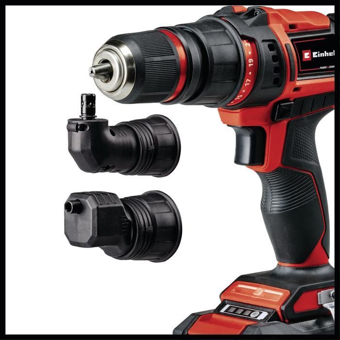 Einhell Perceuse Visseuse sans fil TE-CD 18/45 3X-Li +22 PXC (18V, 45 Nm) Livré avec 2 Batteries 2,0Ah + Chargeur