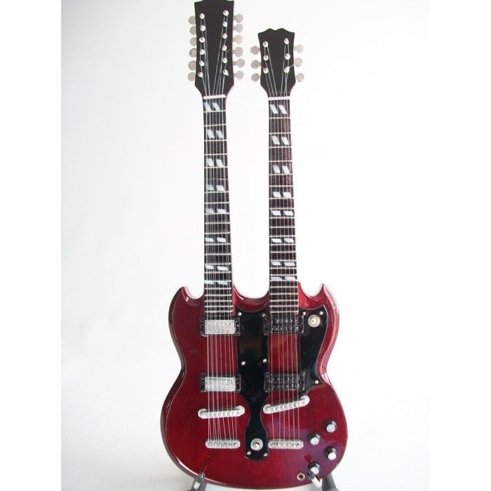 Jimmy Page Led Zeppelin Double Neck SG Miniature Guitar