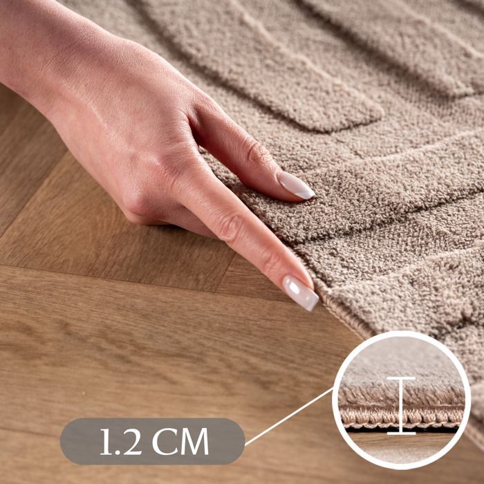 Carpetsale24 Tapis déco grand format 200x290 cm, effet 3D, lavable, doux, beige, design scandinave pour grande pièce