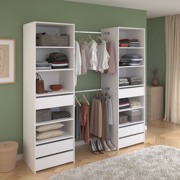 Dressing double - L199,9 x P49,7 x H200 cm - Blanc - Made in France