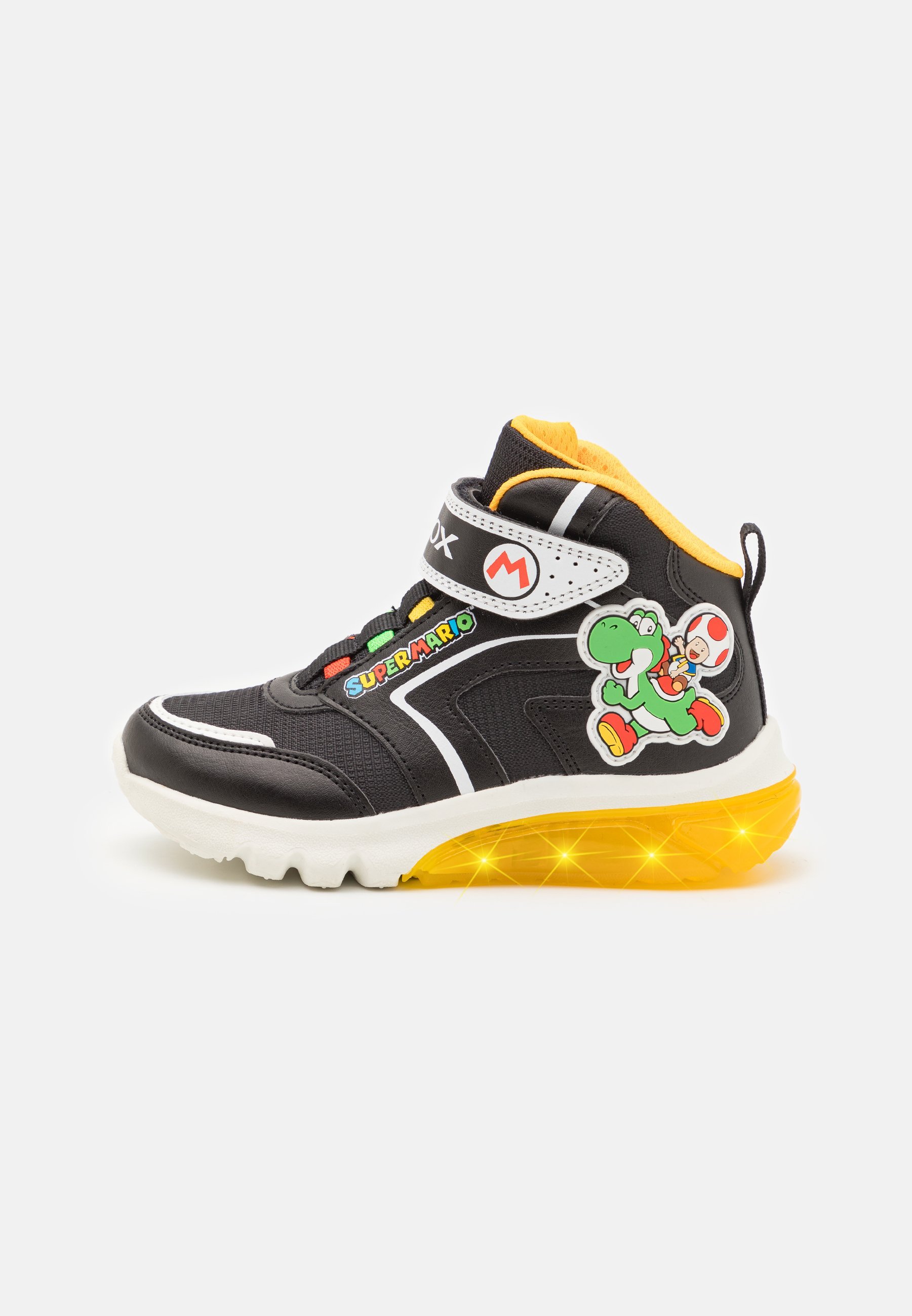 Botas clássicas Geox SUPER MARIO CIBERDRON BOY COM LUZES - preto/amarelo