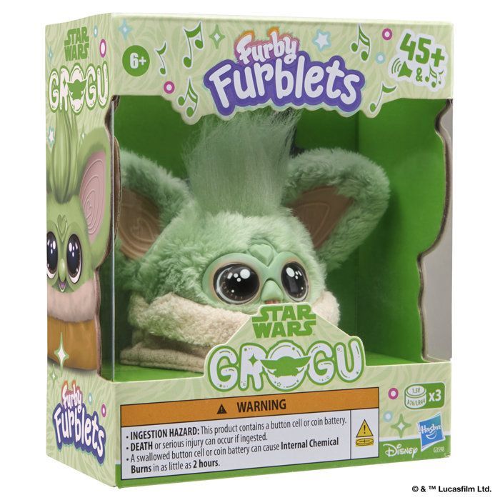 Furby Furblets Grogu STAR WARS™, Mini peluche electrónico coleccionable, Más de 45 sonidos, Para mayores de 6 años, Hasbro