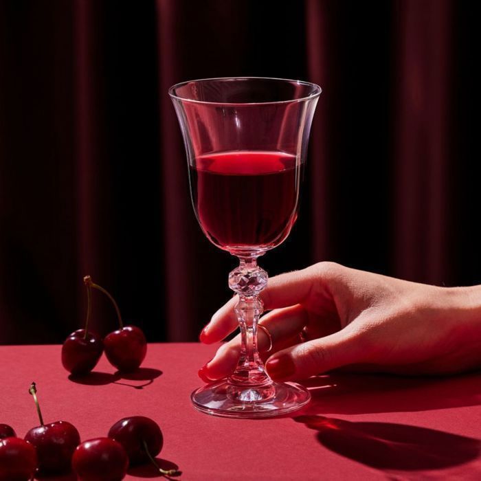 Krosno kleine rode wijnglazen | Set van 6 glazen | 250 ml | Krista collectie | Perfect voor thuis, restaurants en feestjes |
