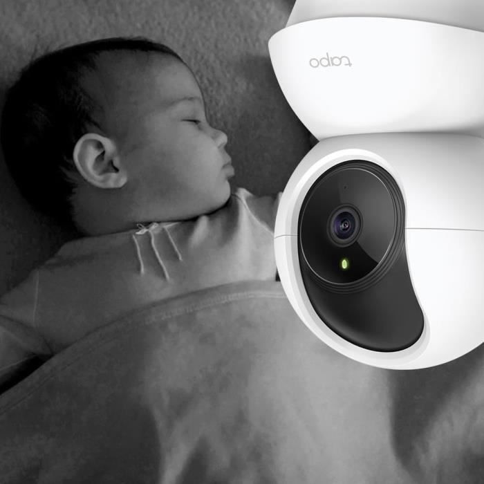 Cámara de vigilancia WiFi TP-Link Tapo C200 - 1080P con PTZ de 360° - Visión nocturna y detección de movimiento - para bebés o mascotas