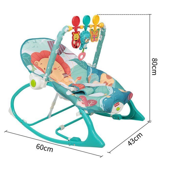 Sdraietta MIPAN per neonati - Sdraietta morbida Balance - Con arco giochi + musica + vibrazione - Per la nascita - 13 mesi - Blu
