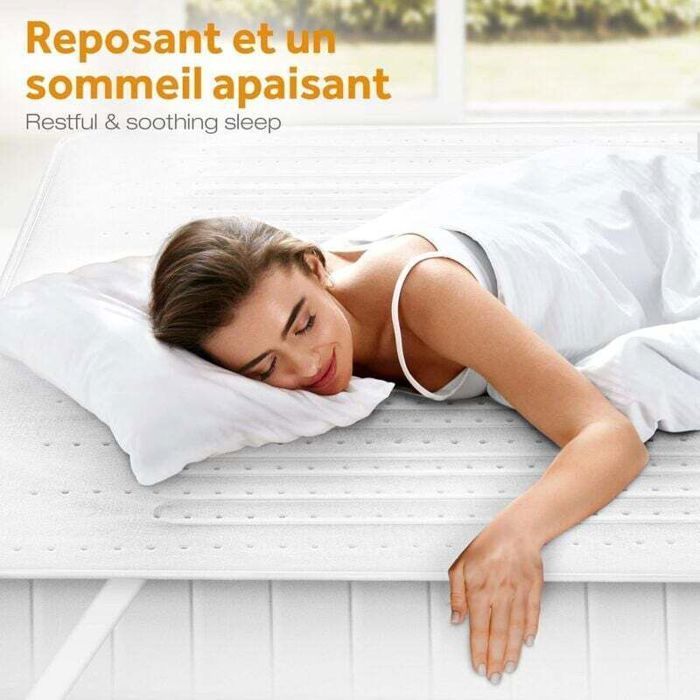Cubrecolchón eléctrico con calefacción de 150x80 cm con apagado automático, manta térmica y calentador de colchón ajustable de 3 niveles.