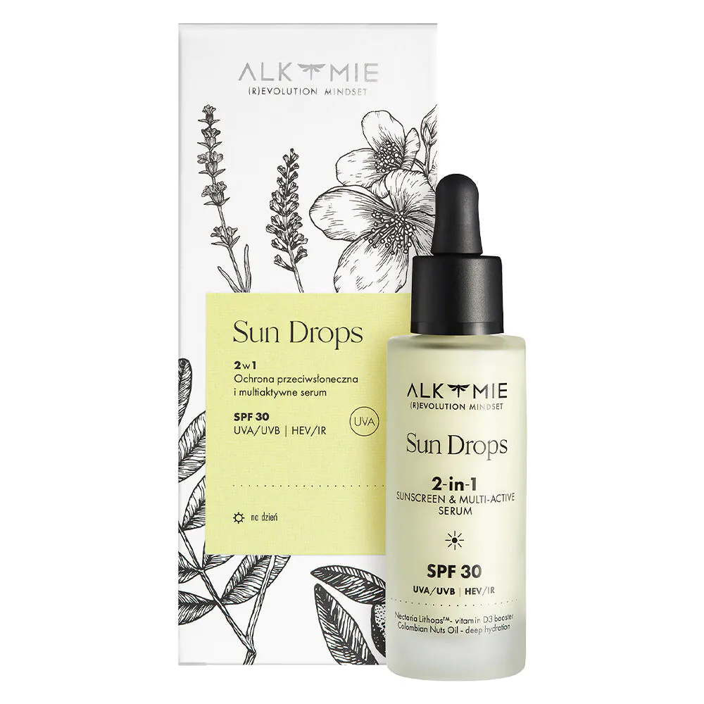 Alkmie Sun Drops SPF 30 2w1 Ochrona przeciwsłoneczna i multiaktywne serum