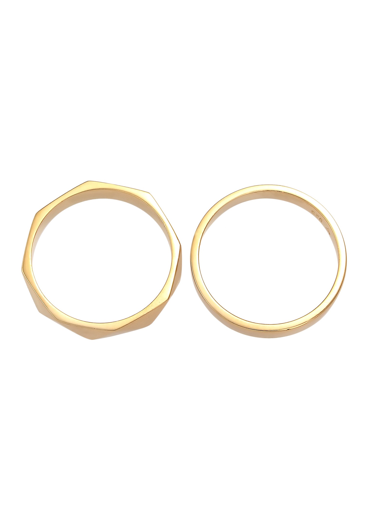 Elli pour dames Hexagone de base martelé en 925/1000 argent massif