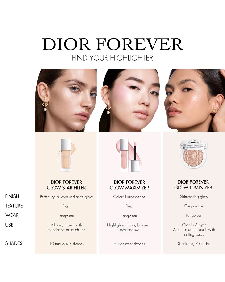 DIOR Dior Forever Glow Luminizer - Highlighter Μακράς Διάρκειας Highlighter μακράς διαρκείας - εμπλουτισμένο με υαλουρονικό οξύ