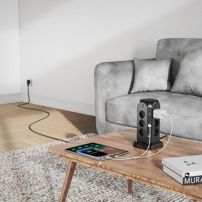 Multiprise Électrique - BYONDSELF - 4000W - 12 Prises - 4 USB - 2 Type-C