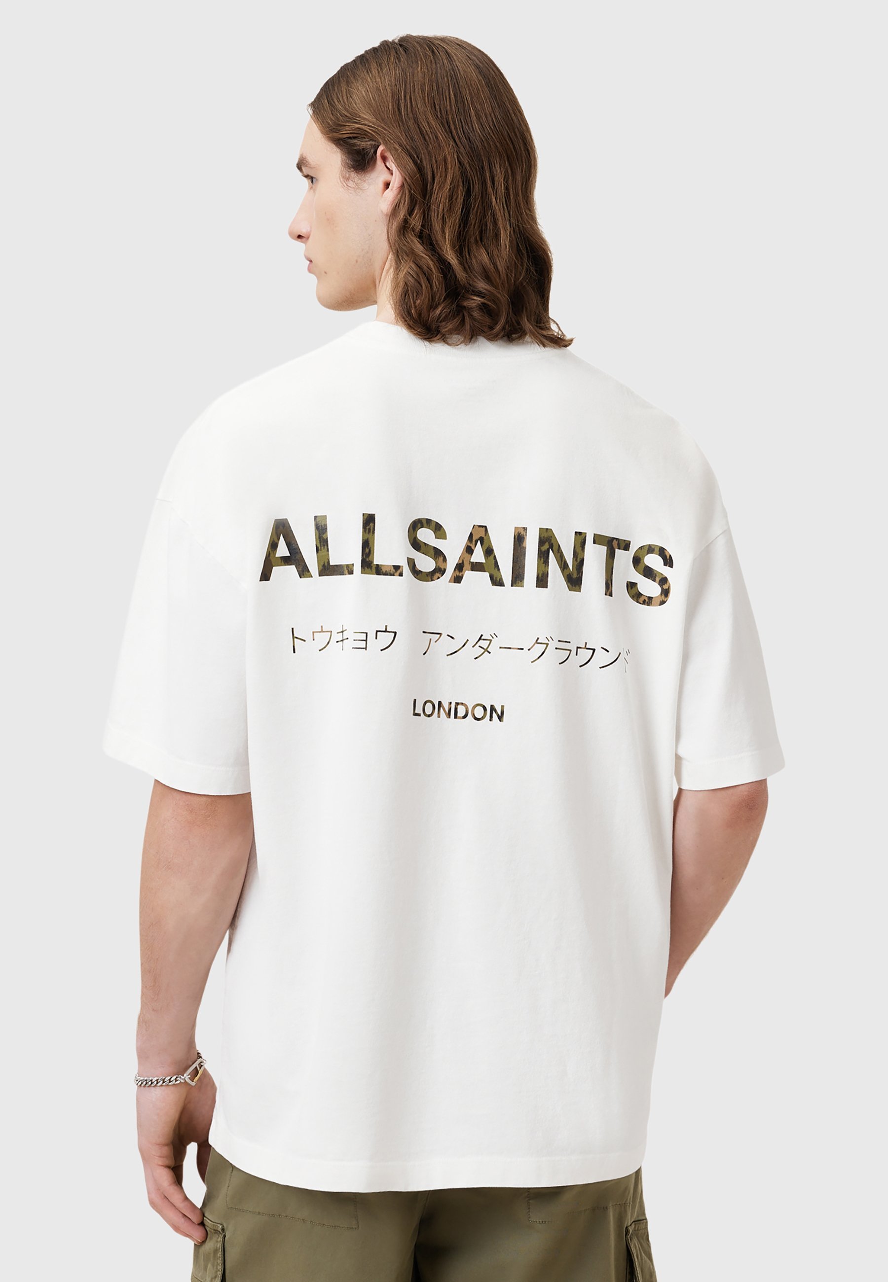 T-shirt imprimé AllSaints EXCLUSIVE STYX UNDERGROUND - blanc cendré