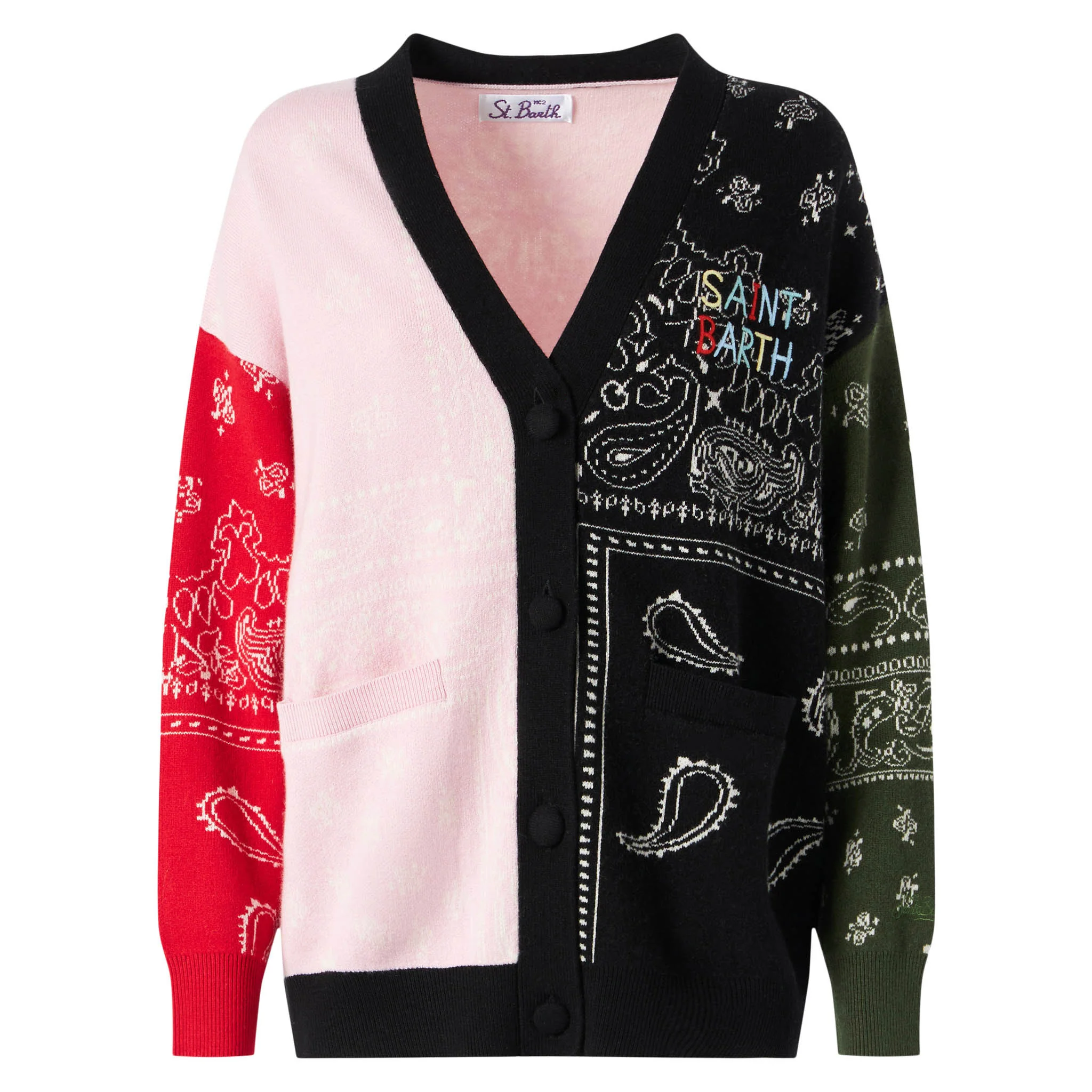 Gilet pour femme avec poches et broderie Saint Barth