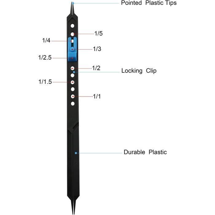 Compás proporcional de 10 pulgadas, herramienta de dibujo con escala proporcional para artistas.