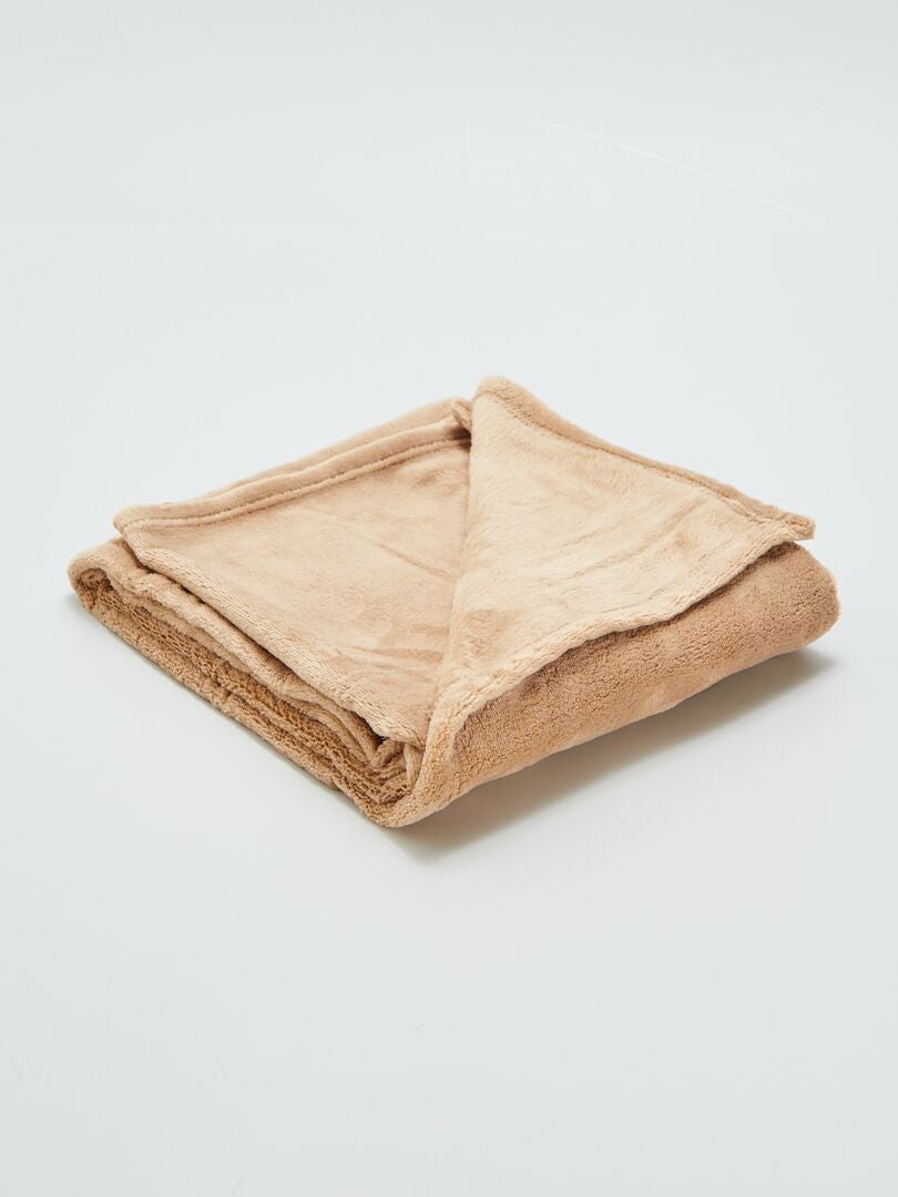 Effen fleece deken - BEIGE