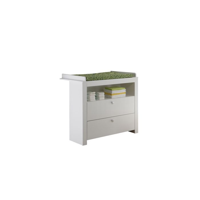 Olja commode met 2 lades en 1 opbergplank, wit.