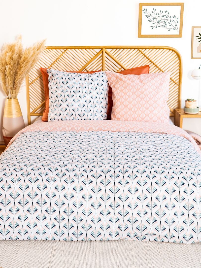 Juego completo de sábanas para cama doble - rosa/azul