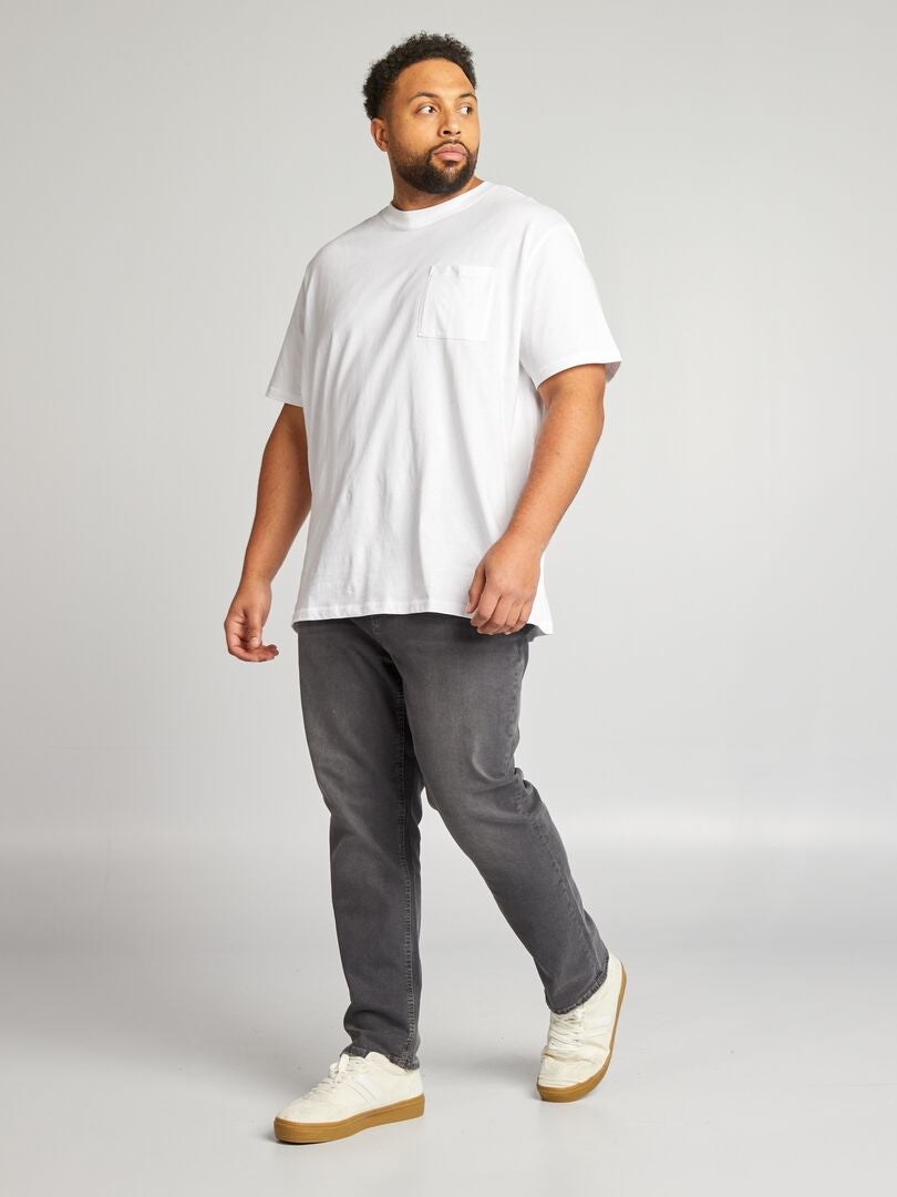 Slim fit jeans met 5 zakken - Maat L34 - Grijs