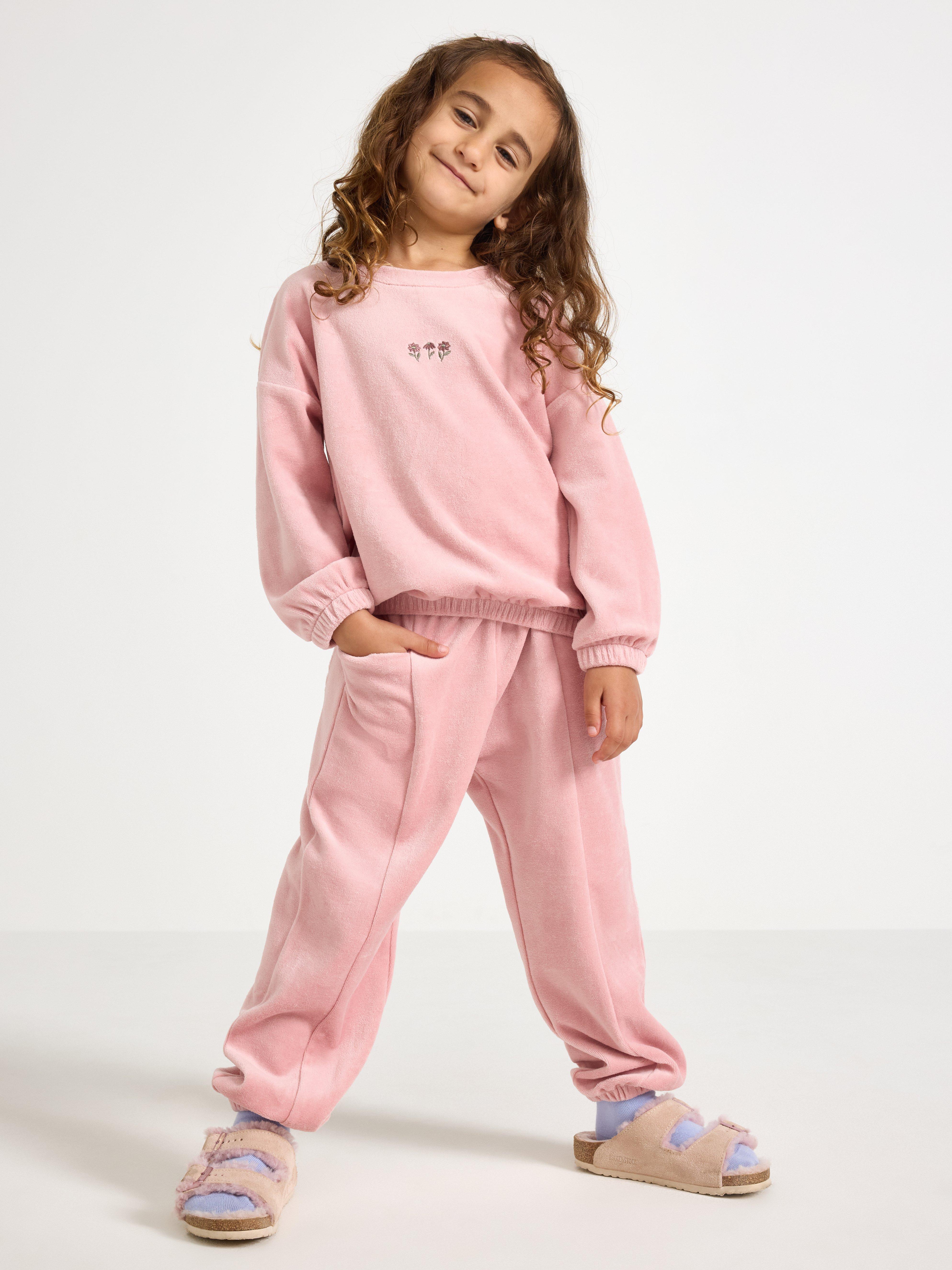 Camiseta extragrande de terciopelo rosa empolvado