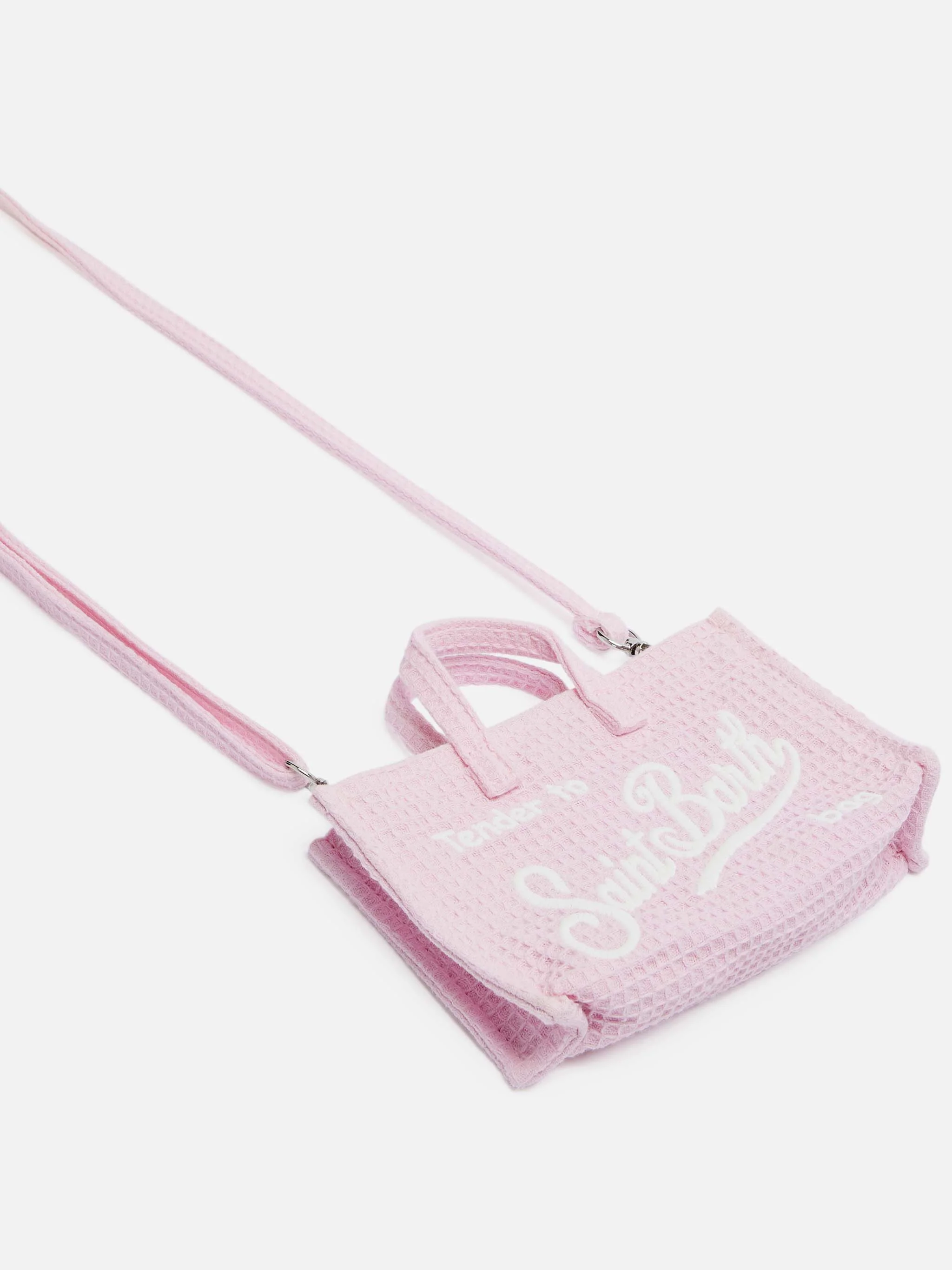 Bolsa rosa de algodão em formato de favo de mel para celular