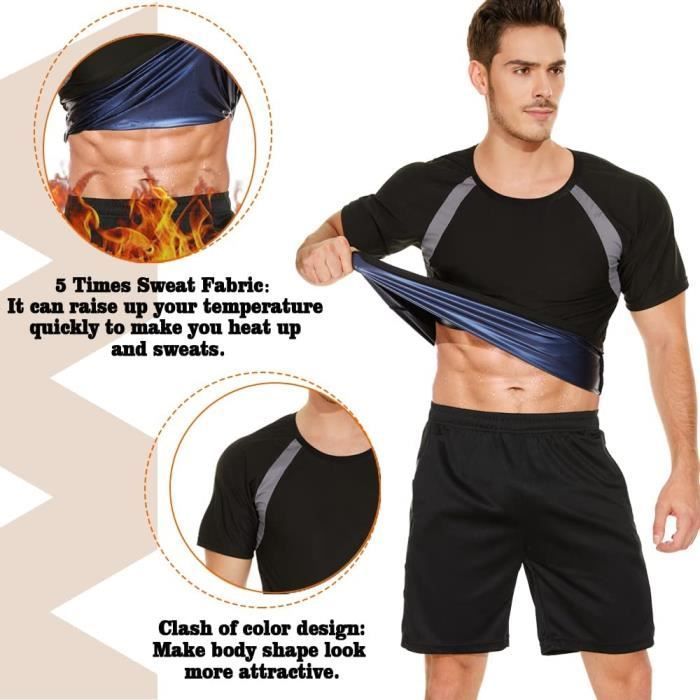 Camiseta de hombre transpirable, camiseta de fitness – Camiseta de manga corta transpirable, camiseta deportiva de fitness para hombre, poliuretano