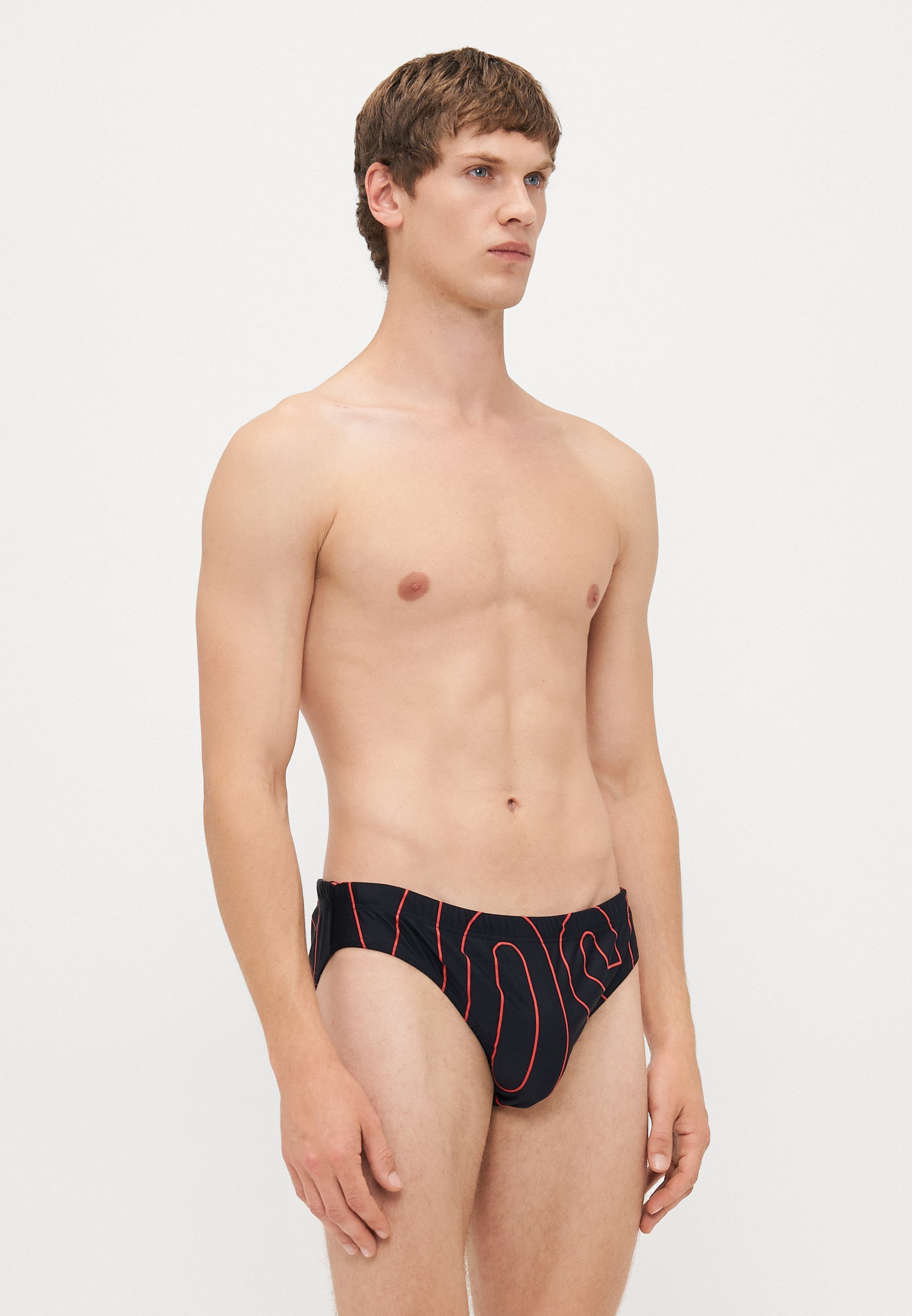 Slip da bagno MOSCHINO SWIM RUBBER LOGO - multicolore nero