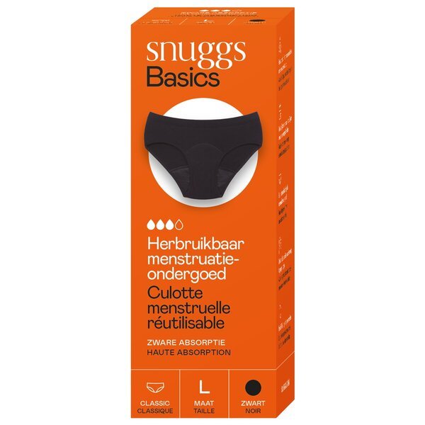 Menstrualno spodnje perilo Snuggs črno, velikost L