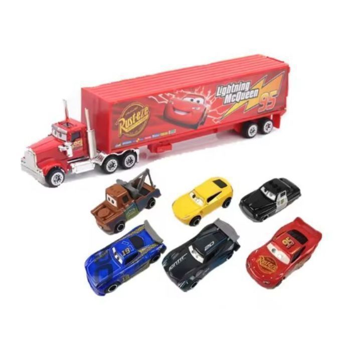 Mack Cars Truck with 6 Disney Pixar Metal Cars - Lightning McQueen and Friends Playset