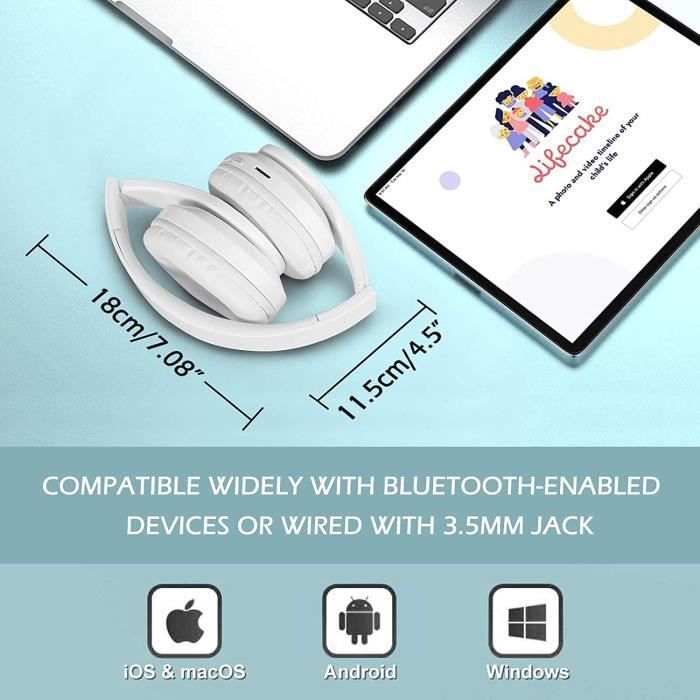 Kabellose Bluetooth-Kopfhörer | Faltbare kabellose und kabelgebundene Stereo-Kopfhörer mit integriertem Mikrofon, FM-Radio und 20 Stunden Akkulaufzeit