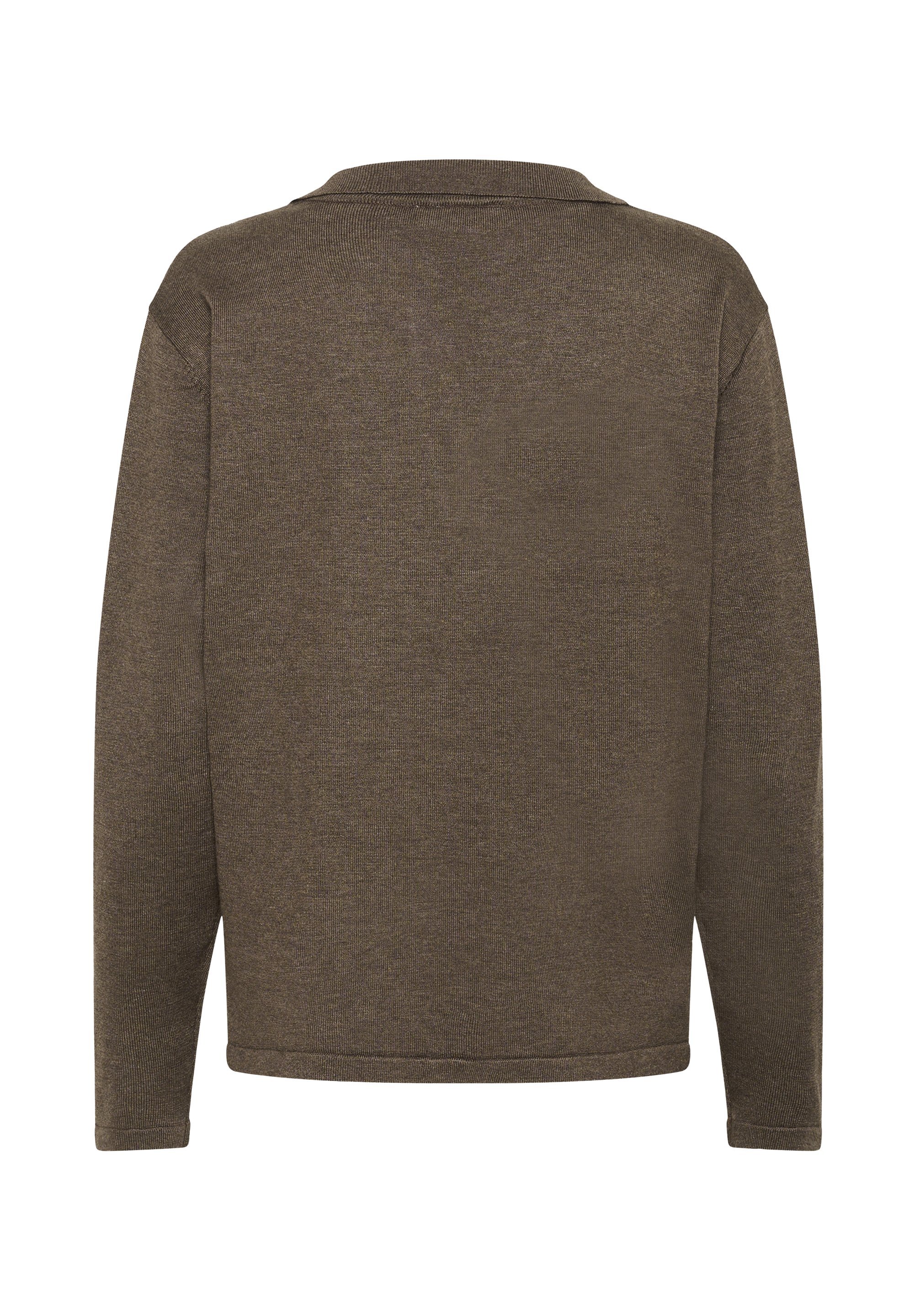 Saint Tropez top met lange mouwen - grote bruine melange