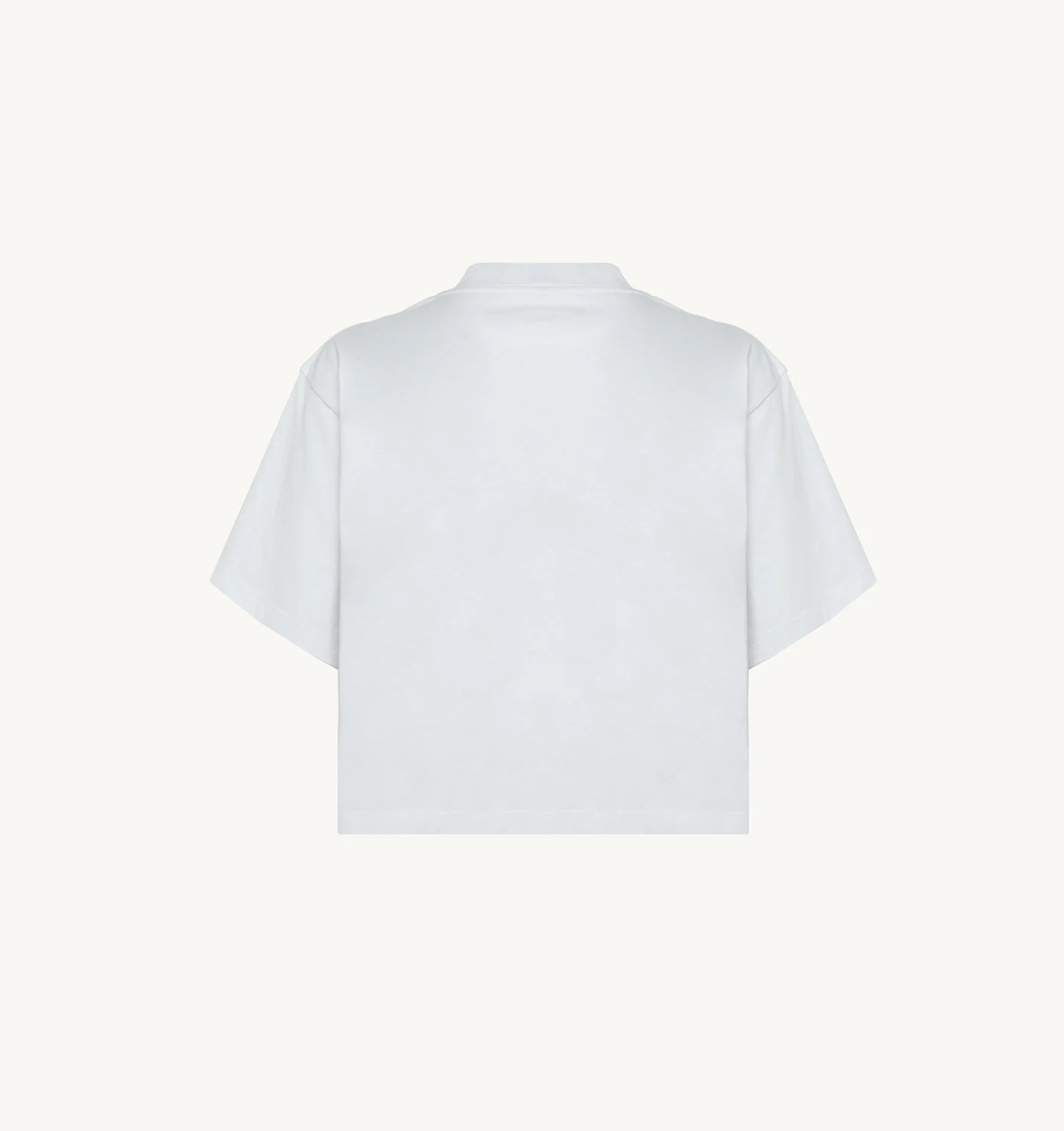 TRICOU ALB CROPPED DIN JERSEY DE BUMBAC