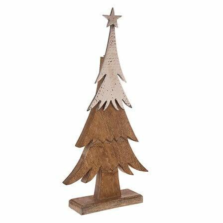 Figurka drewniana choinka 52 cm metalowy stelaż