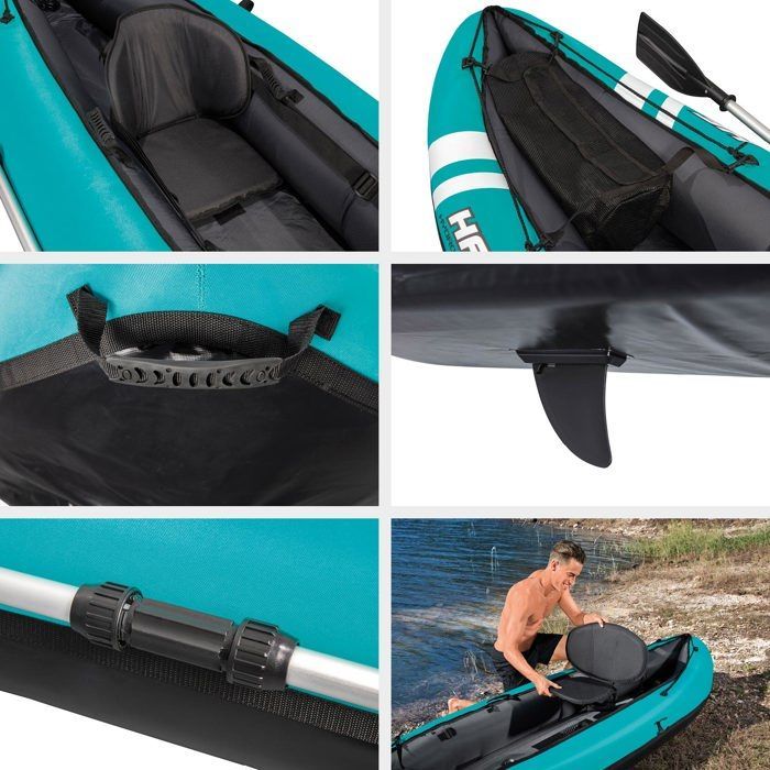 Kayak gonflable sportif Bestway Hydro force Ventura - Vert - 1 place - Adulte - 100 kg - Garantie 2 ans