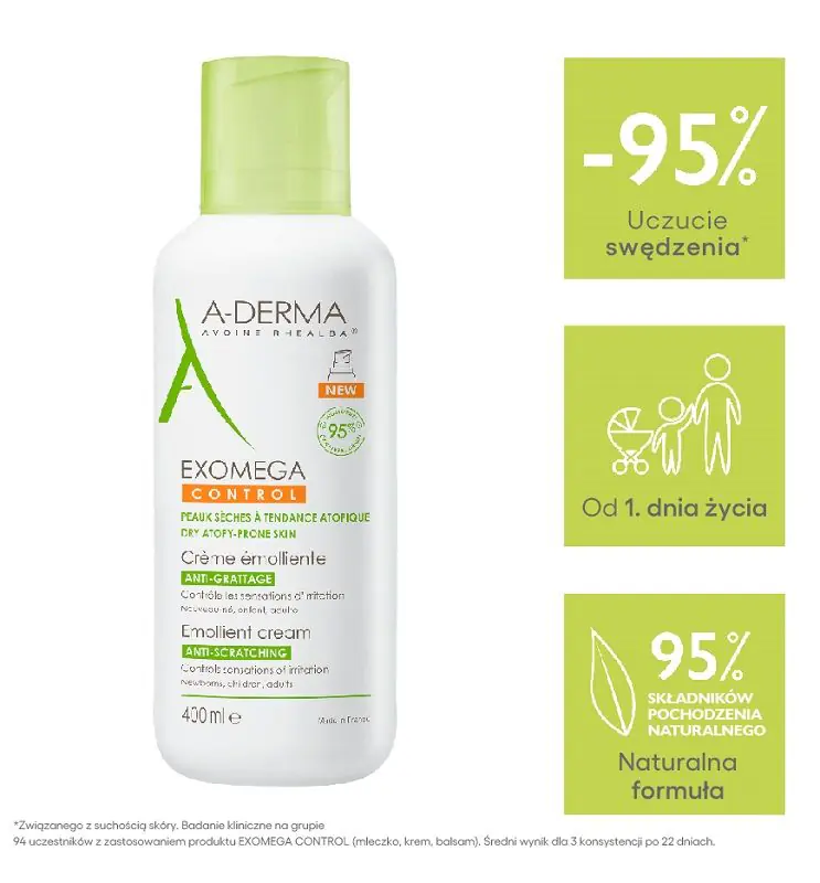 A-Derma Exomega Control Krem emolient, 400 ml